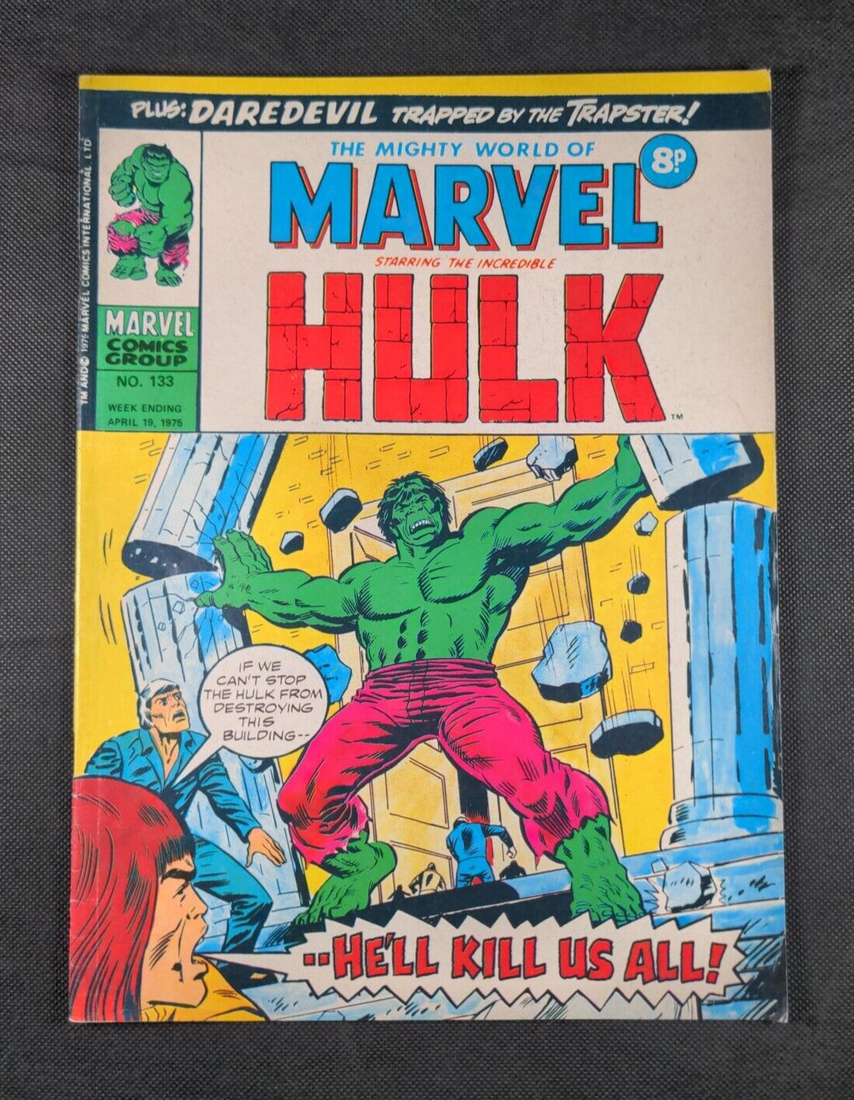 Mighty World of Marvel Comic Issue No 133 April 1975 Marvel UK Vintage Comic