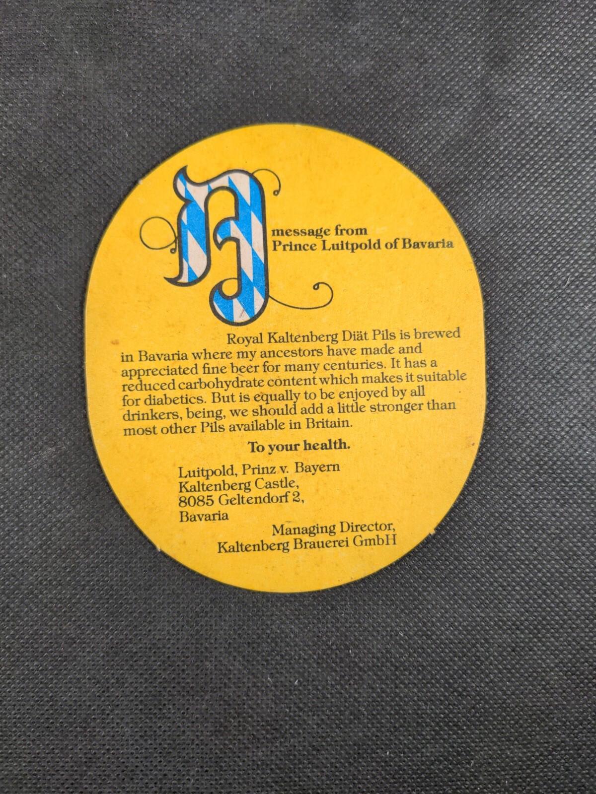 Kaltenberg Pills 5 x Vintage Beer Mats Coasters  Pub Breweriana - Retrorama UK