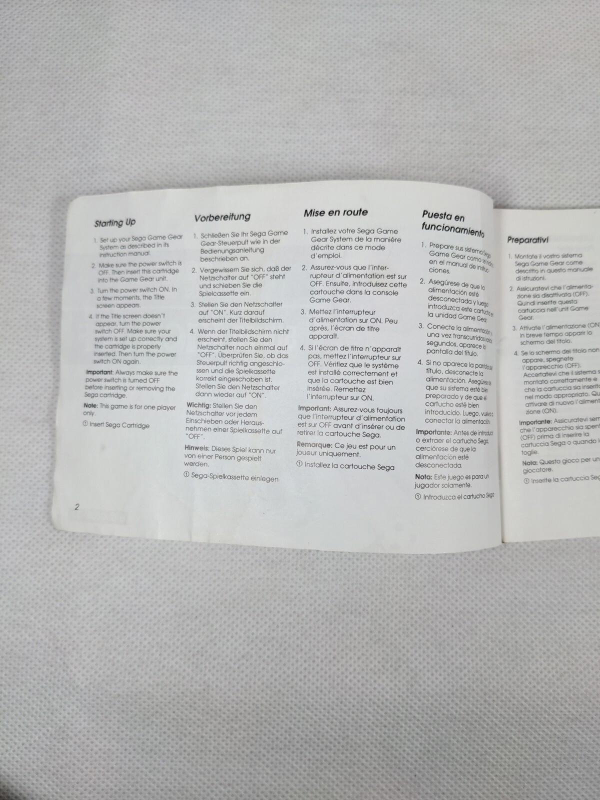 Super Kick Off Sega Game Gear Game + Manual Tested & Working Vintage Game