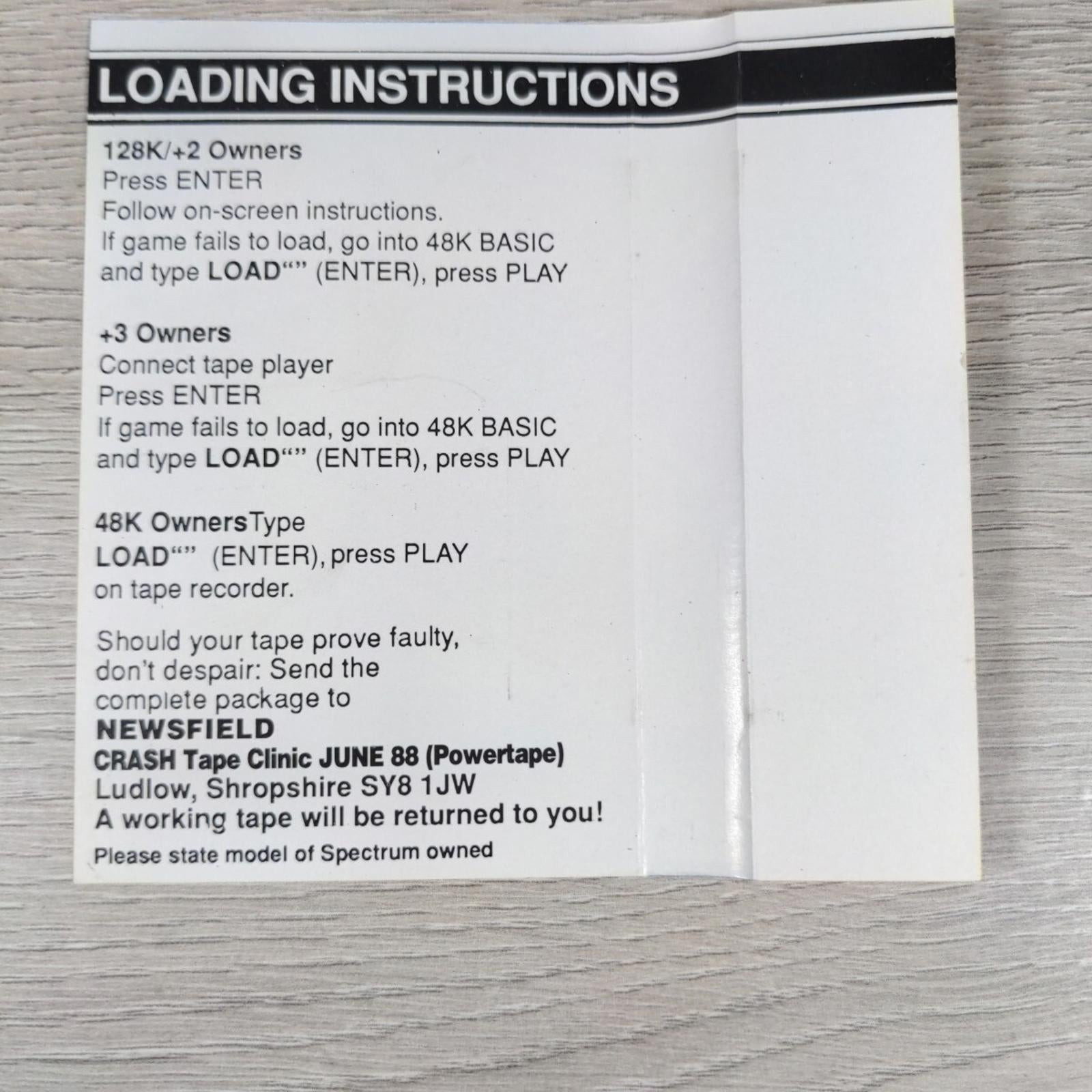 Crash Powertape June 1991 ZX Spectrum 48K 128K Game Cassette Tested & Working - Retrorama UK