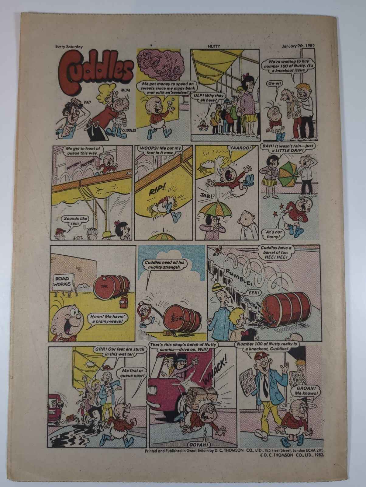 Nutty Comic Featuring Bananaman Issue No. 100 Jan 9th 1982 Vintage Retro Comic