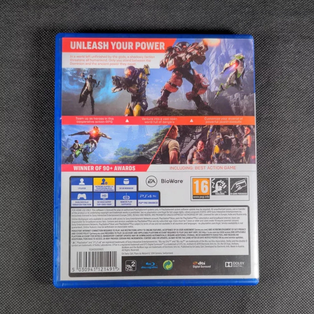 Anthem PlayStation 4 PS4 Game 2019 EA Games Region 2 PAL Age 16+