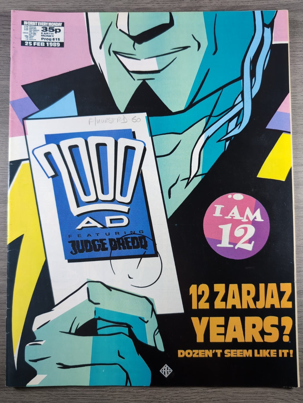 2000AD Prog 615 Featuring Judge Dread Comic 25th Feb 1989 Vintage Retro Comic