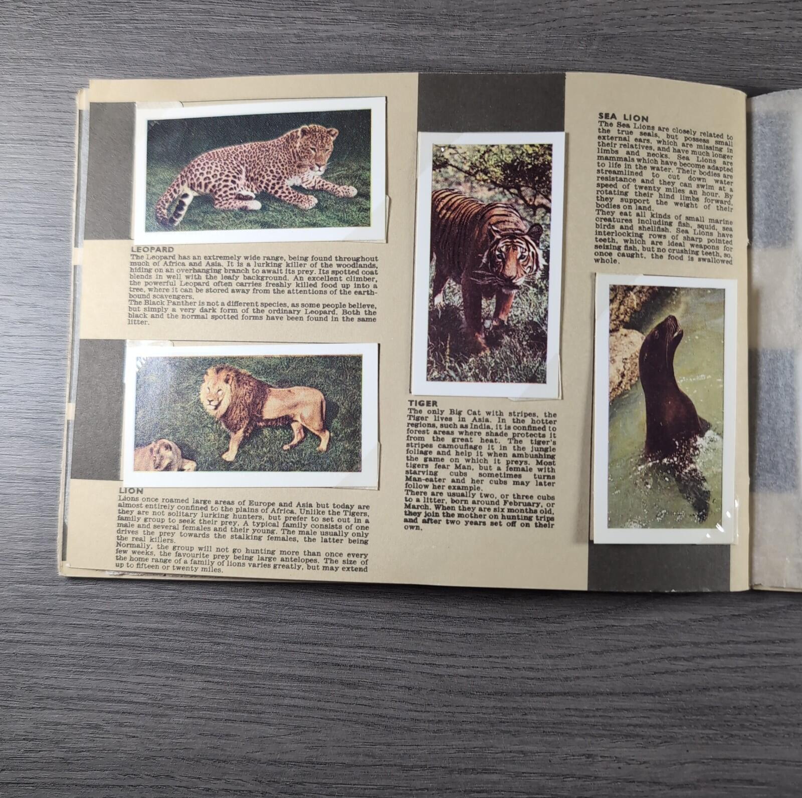 Hornimans Tea Picture Card Album On Safari Complete Set
