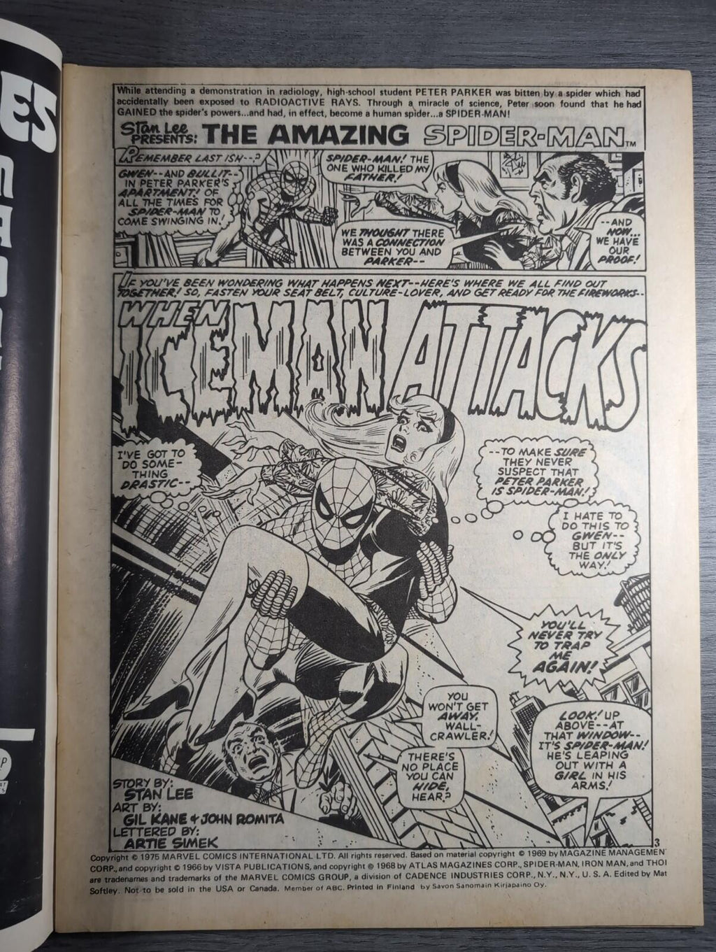 Spider-Man Comics Weekly No 121 Marvel Comics UK 7th June 1975 Vintage Comic