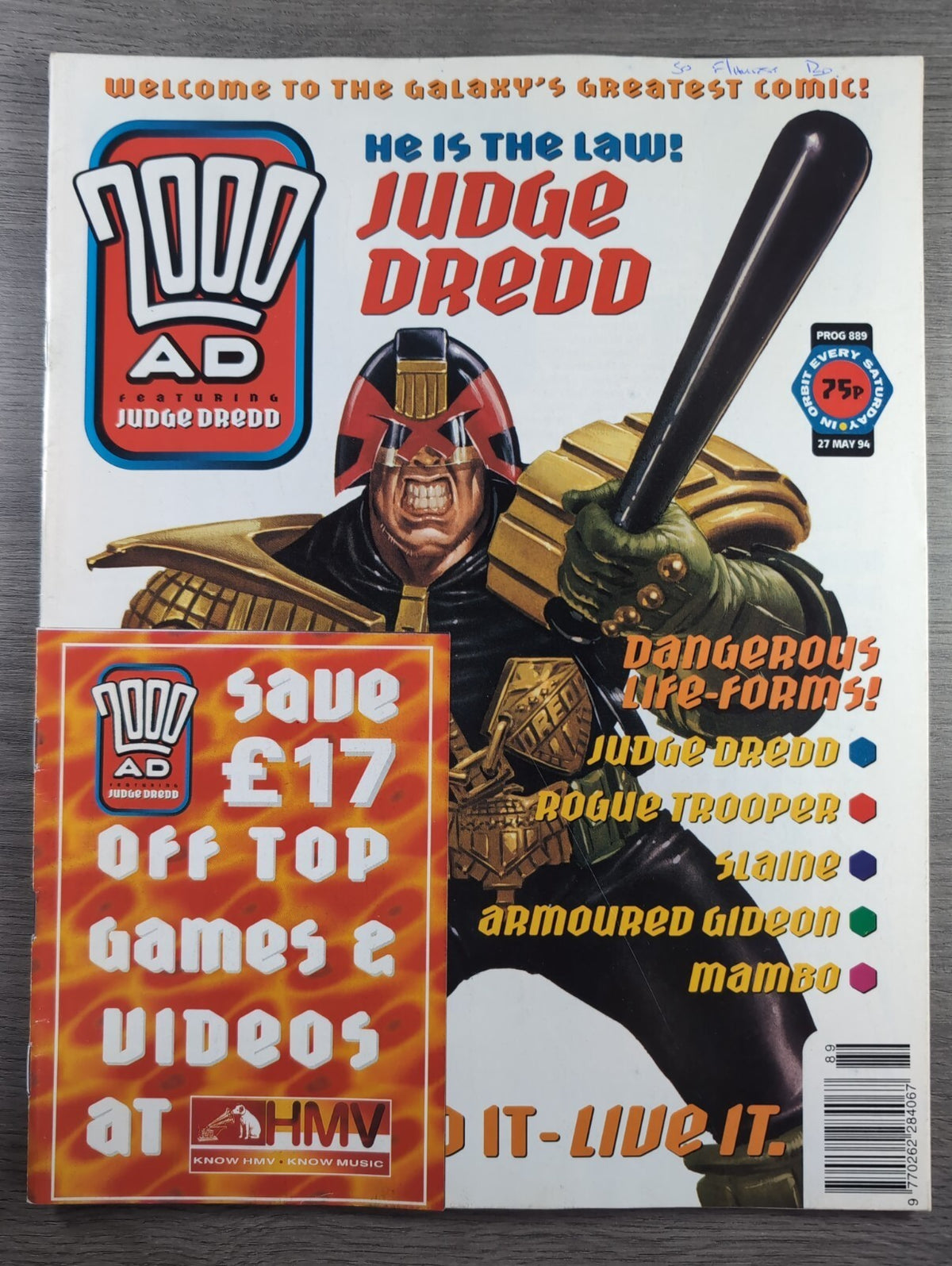 2000AD Prog 889 Featuring Judge Dredd Comic 27th May 1994 Vintage Retro Comic