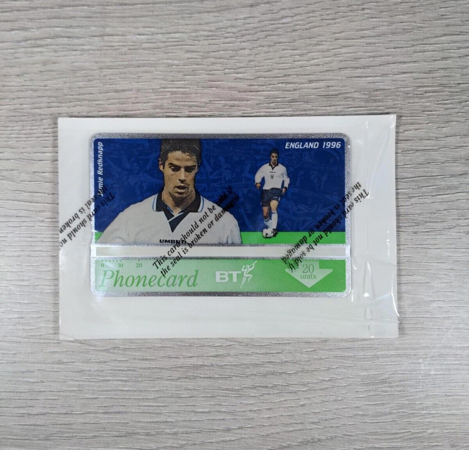Phone Card England 1996 Jamie Redknapp £2 Vintage Phonecard Sealed & Unused