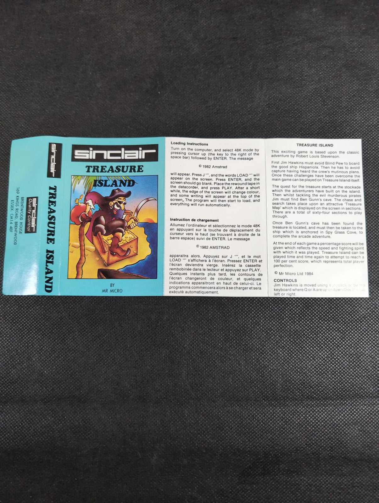 Treasure Island ZX Spectrum Video Game Cassette Mr Micro Tested & Working