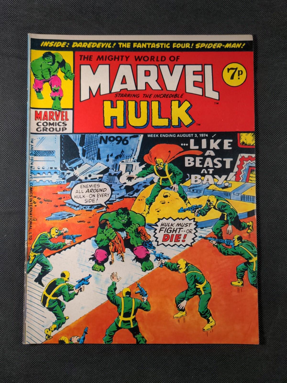 Mighty World of Marvel Issue No 96 August 1974 Vintage Marvel UK Vintage Comics