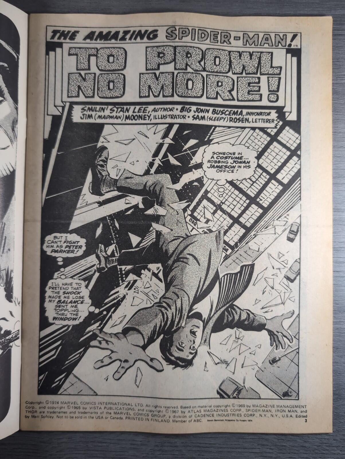 Spider-Man Comics Weekly No 97 Marvel Comics UK 21st December 1974 Vintage Comic