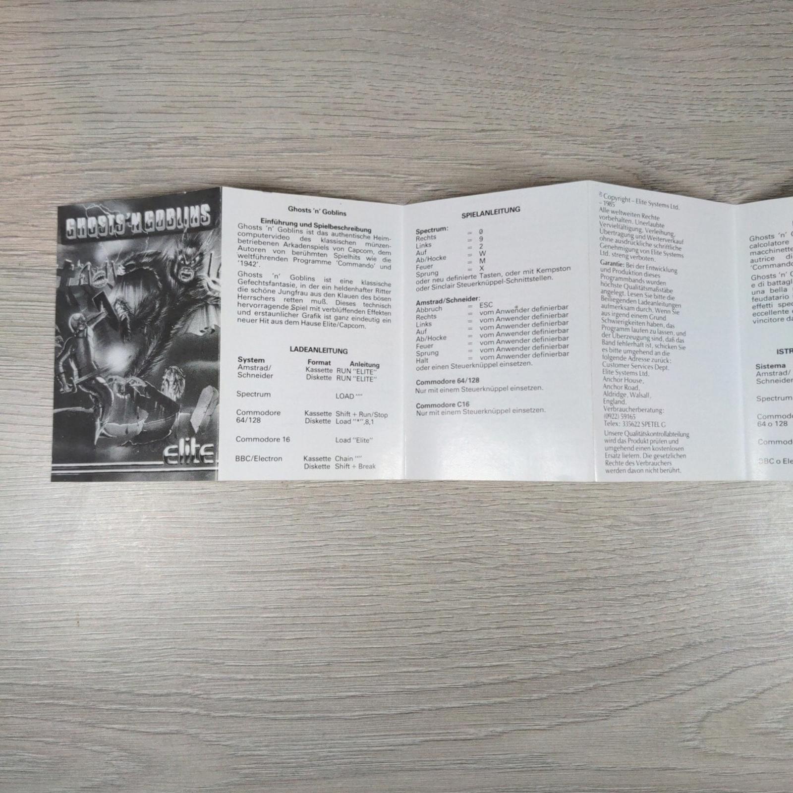 Ghosts N Goblins ZX Spectrum Video Cassette Game Tested & Working