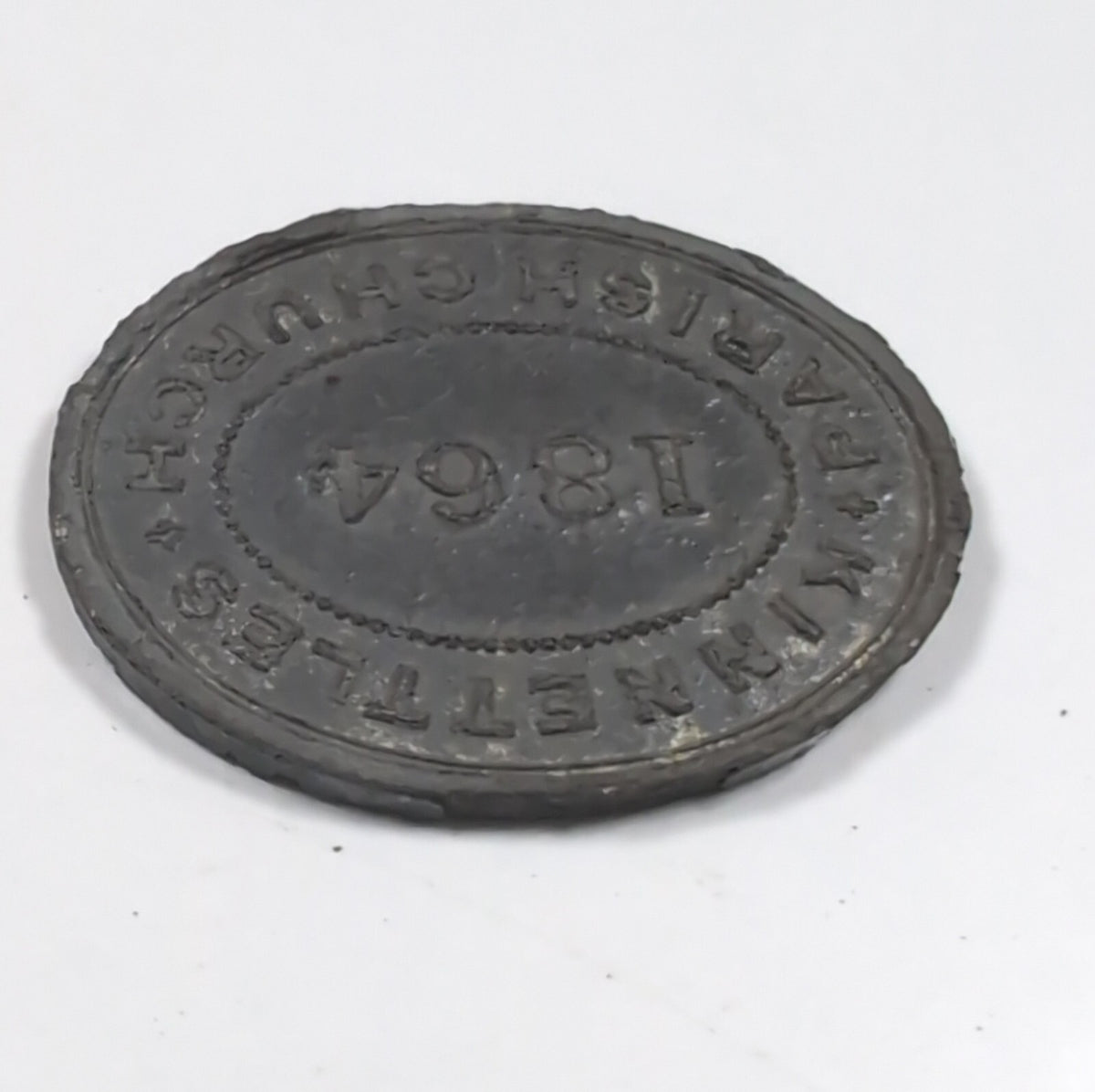 Kinnettles Parish Church 1 Table Token Year 1864 Victorian Era