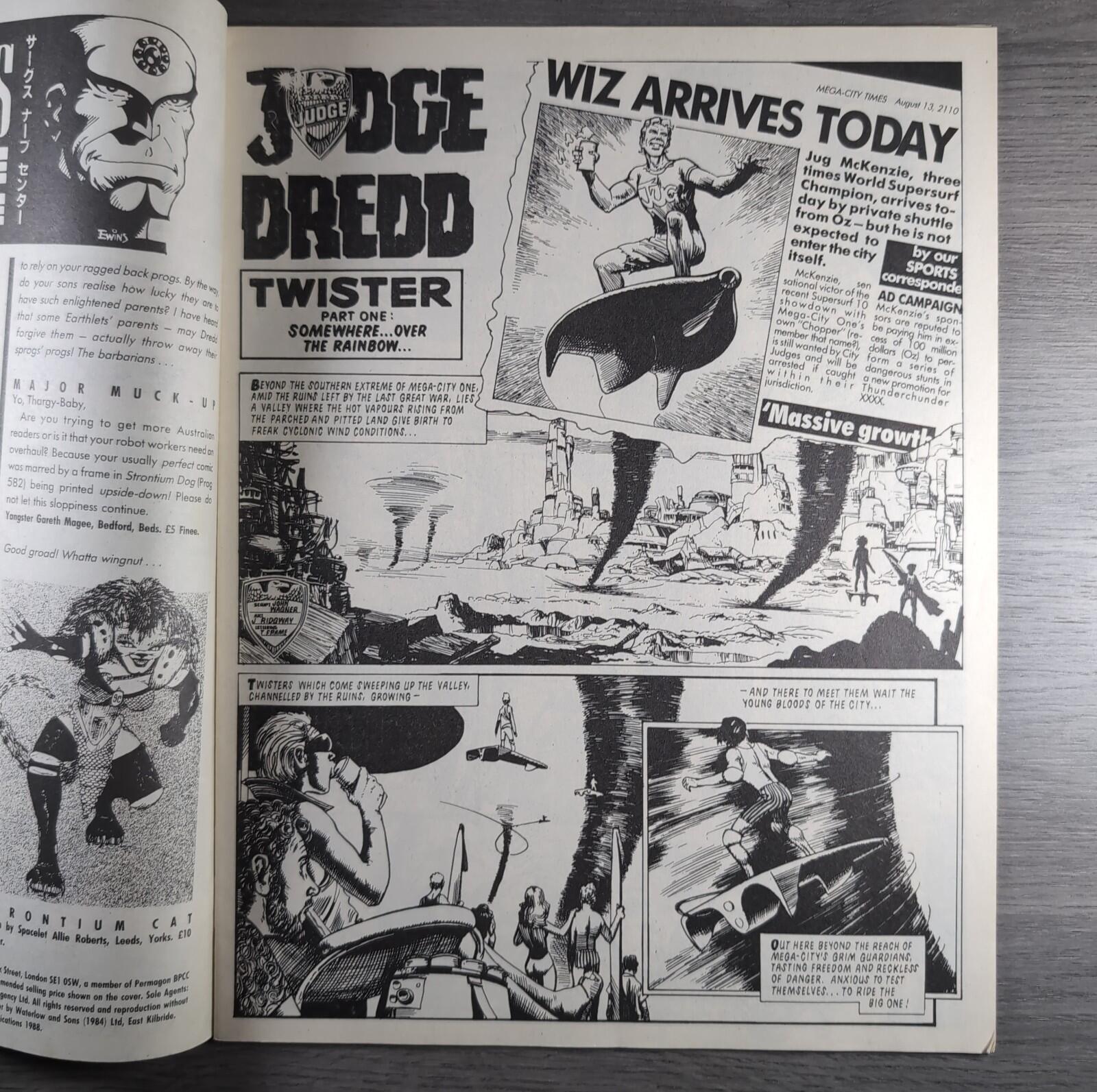 2000AD Prog 588 Featuring Judge Dredd 20th August 1988 Vintage Comic