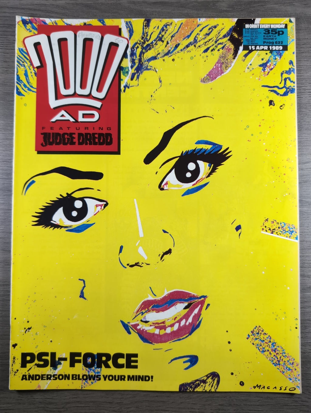 2000AD Prog 622 Featuring Judge Dread Comic 15th April 1989 Vintage Retro Comic