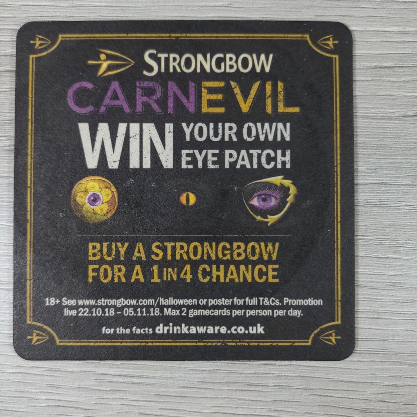 Strongbow 3 x Vintage Beer Mats Pub Bar Coaster Breweriana - Retrorama UK