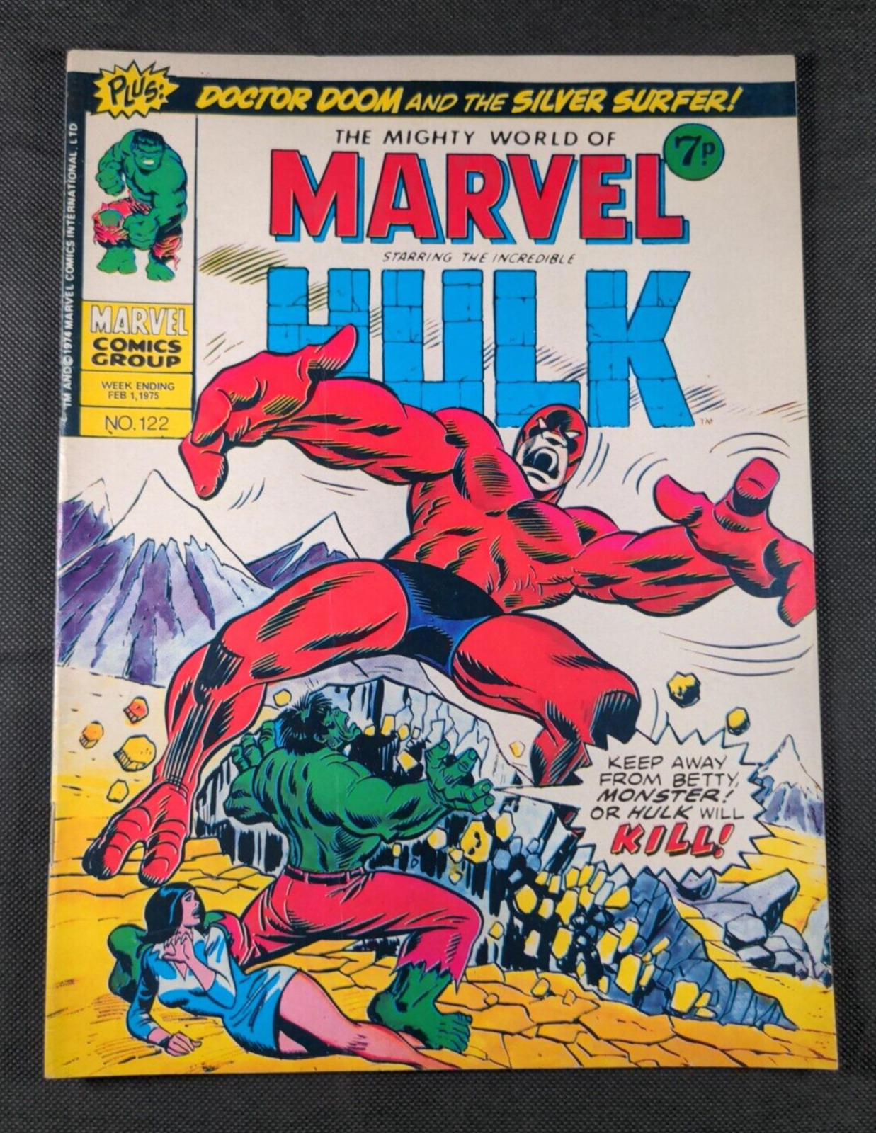 Mighty World of Marvel Issue No 122 February 1975 Vintage Marvel UK Comic
