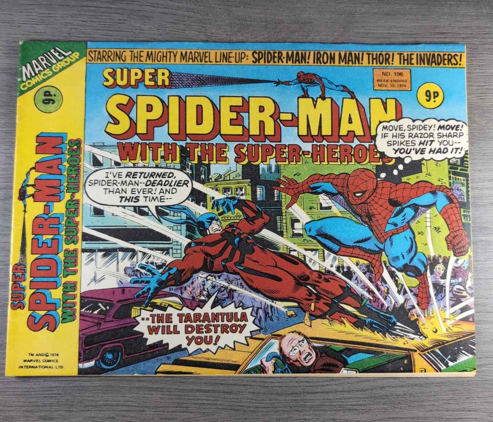 Super Spider-Man With The Super Heroes No. 196 Marvel Comics 10th November 1976