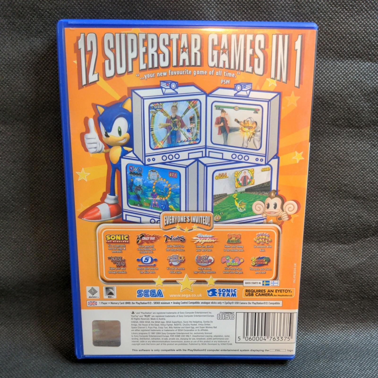 Sega Superstars Playstation 2 PS2 Game Pal Requires Eye Toy Very Good Condition