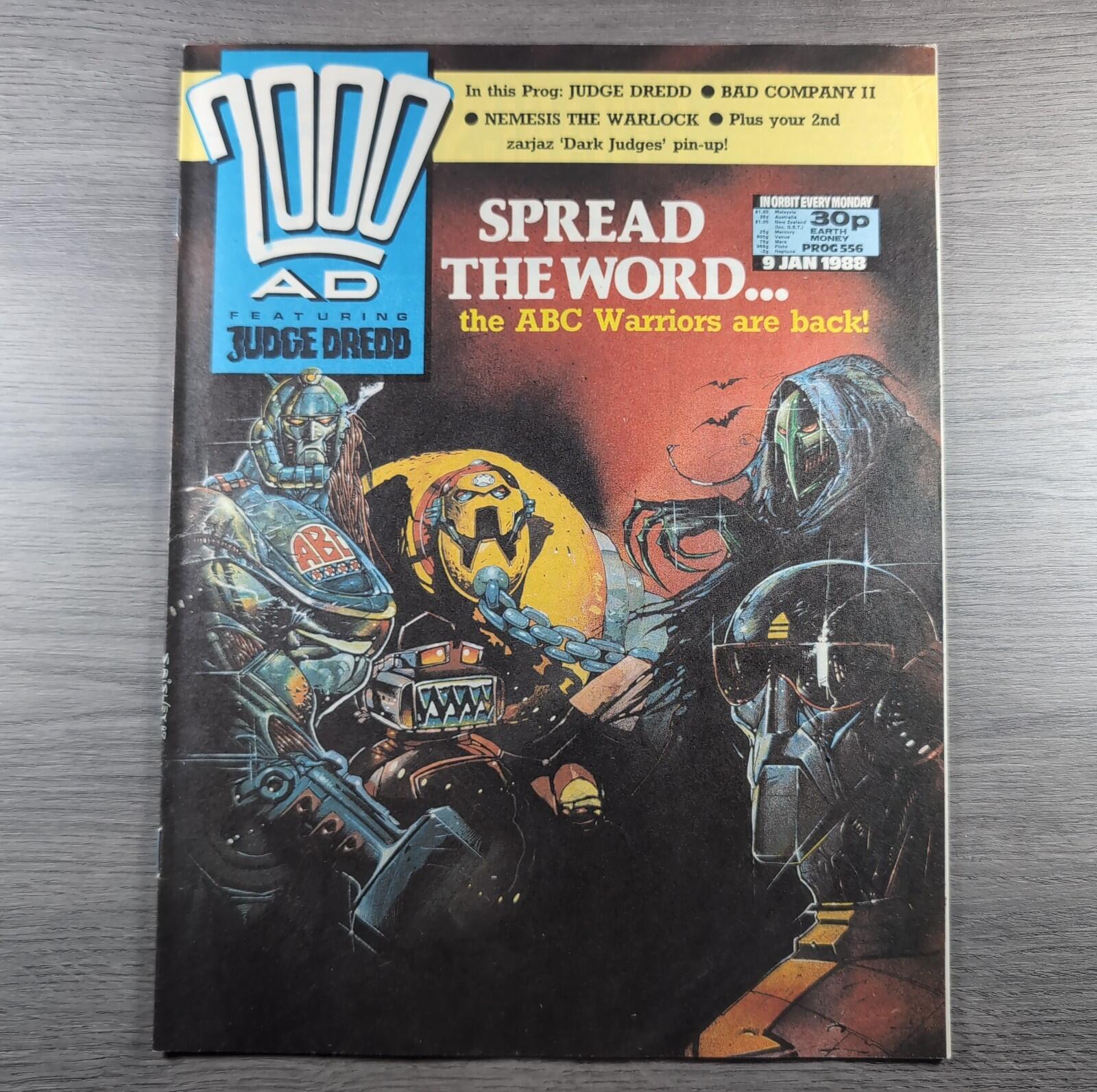 2000AD Prog 556 Featuring Judge Dredd 9th January 1988 Vintage Comic