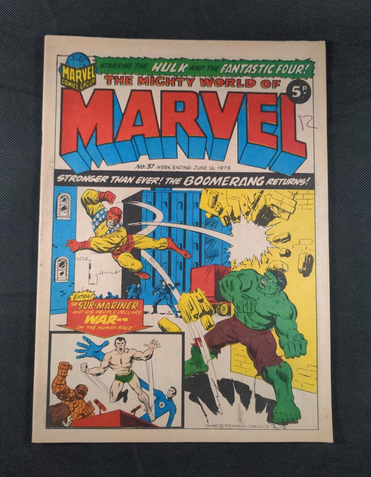 Mighty World of Marvel Issue No 37 June 1973  Vintage Marvel UK Comic - Retrorama UK