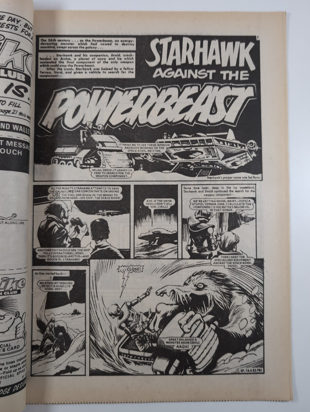 Spike Comic Issue No. 13 April 16th 1983 D.C Thomson Vintage Retro Comic