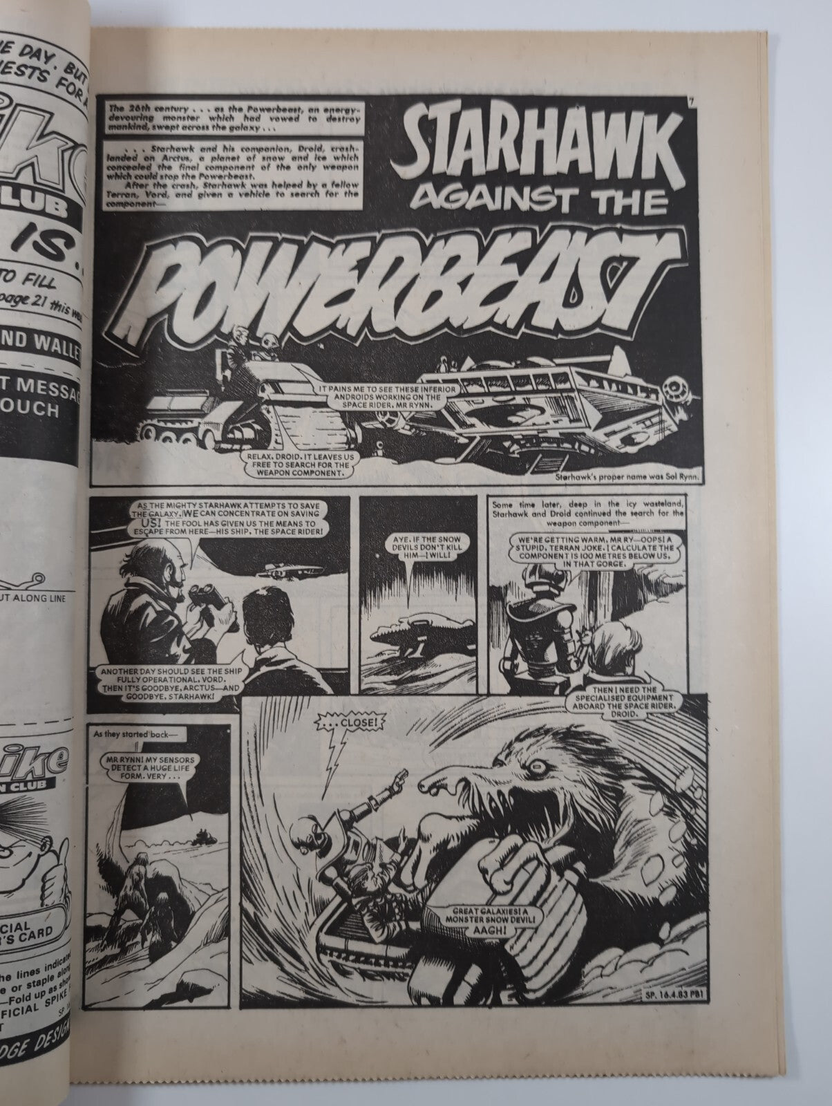 Spike Comic Issue No. 13 April 16th 1983 D.C Thomson Vintage Retro Comic