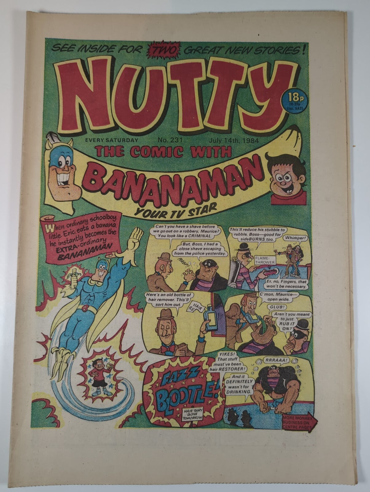 Nutty Comic Featuring Bananaman Issue No. 231 Jul 14th 1984  Vintage Retro Comic