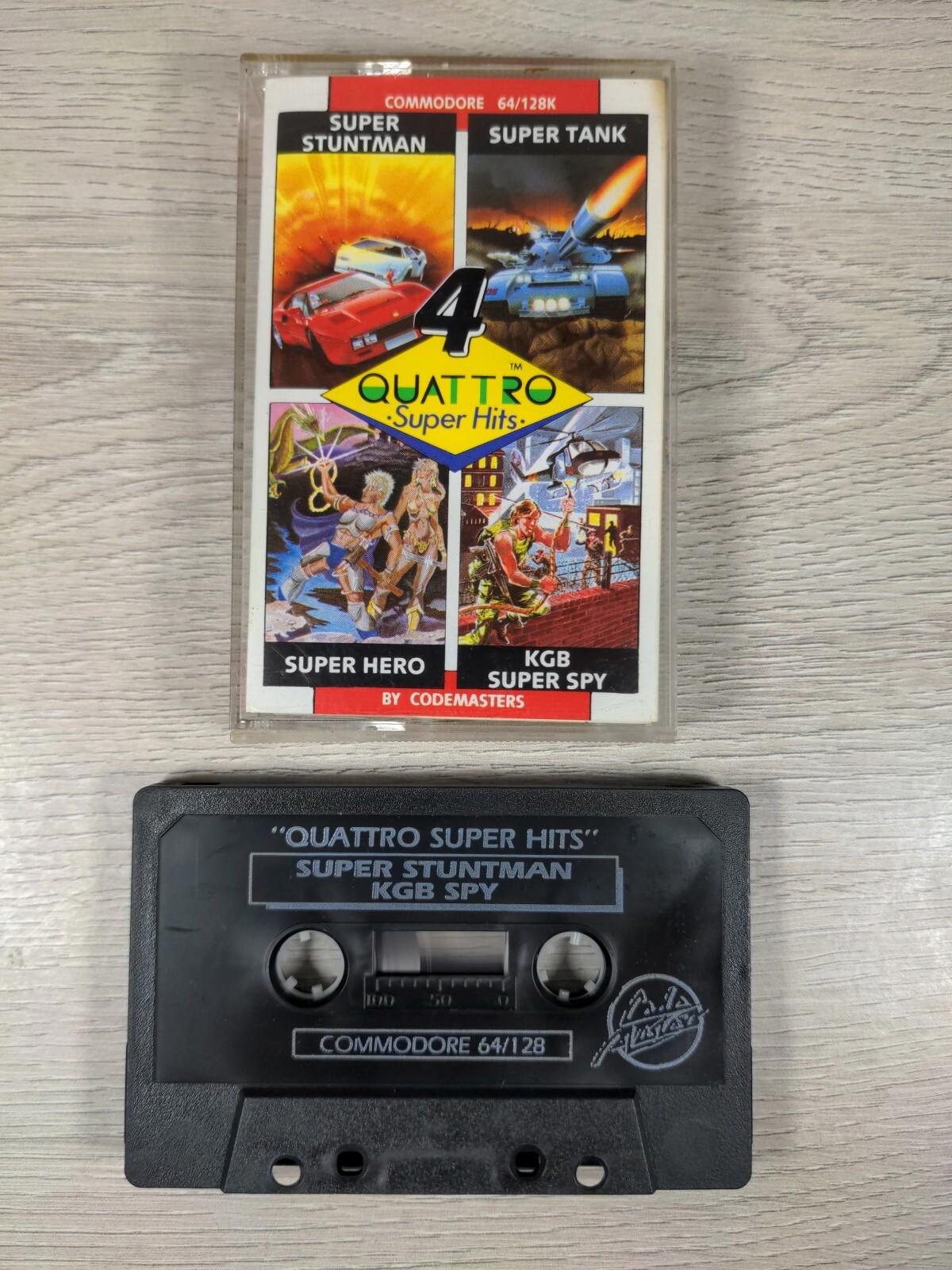 Quattro Super Hits Commodore 64 C64 Video Game Cassette Tested & Working