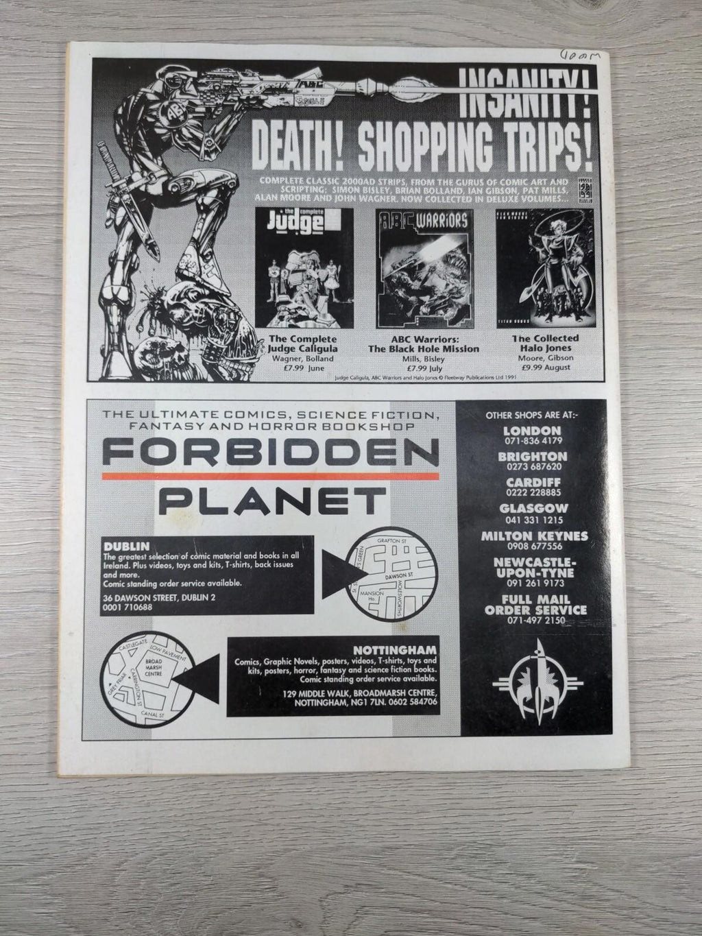 2000AD Featuring Judge Dredd Prog 737 June 1991  Vintage Comic - Retrorama UK