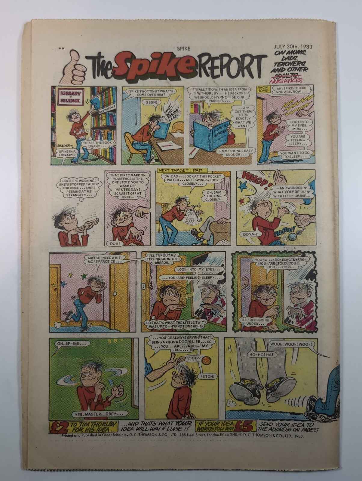 Spike Comic Issue No. 28 July 30th 1983 D.C Thomson Vintage Retro Comic