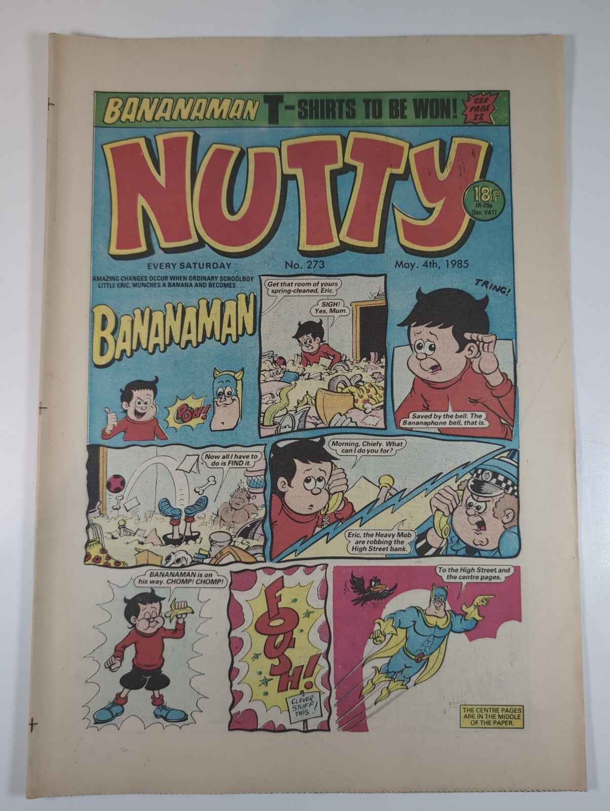 Nutty Comic Featuring Bananaman Issue No. 273 May 4th 1985 Vintage Retro Comic