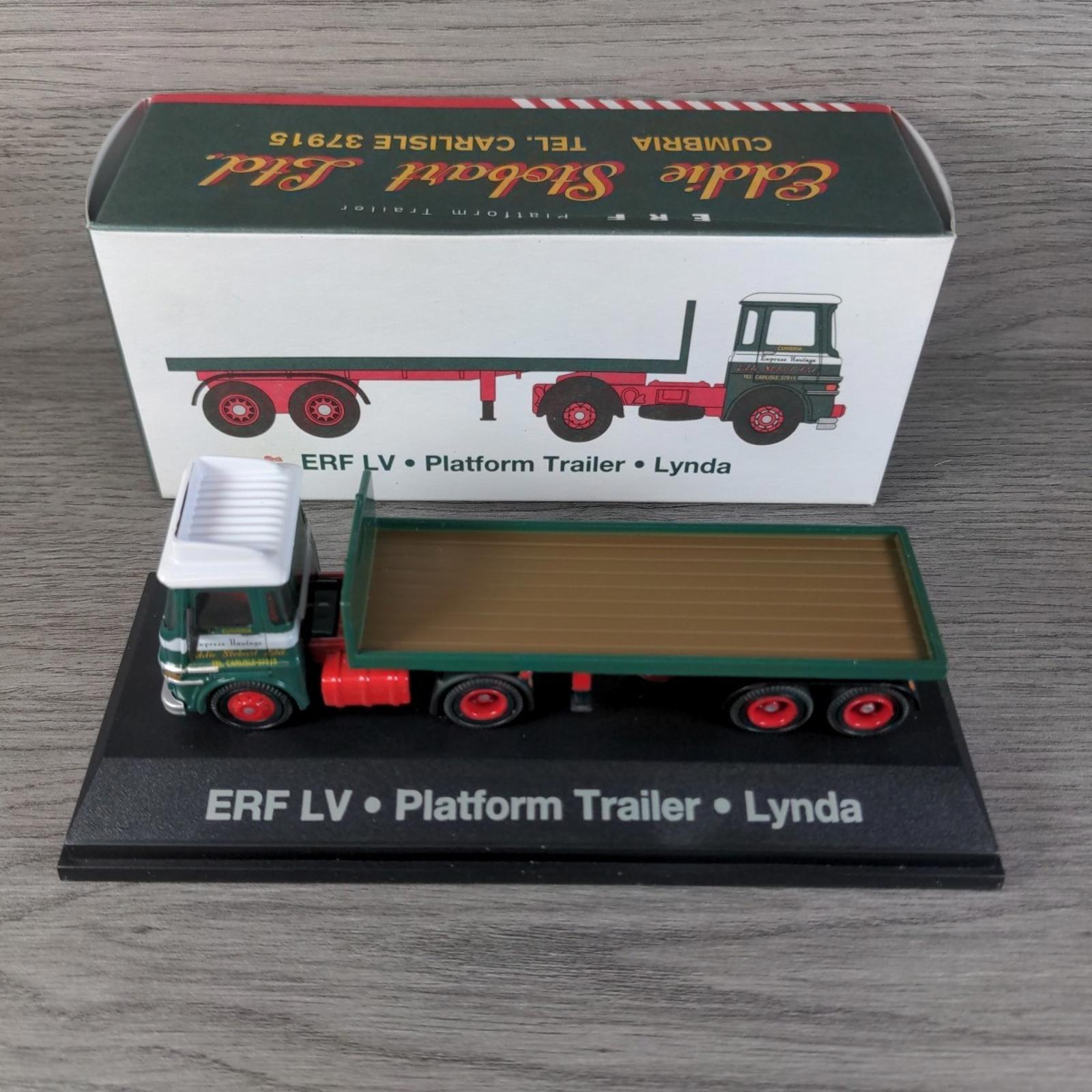Atlas Editions Eddie Stobart ERF LV Platform Trailer Lynda 1:76 Die-Cast Model
