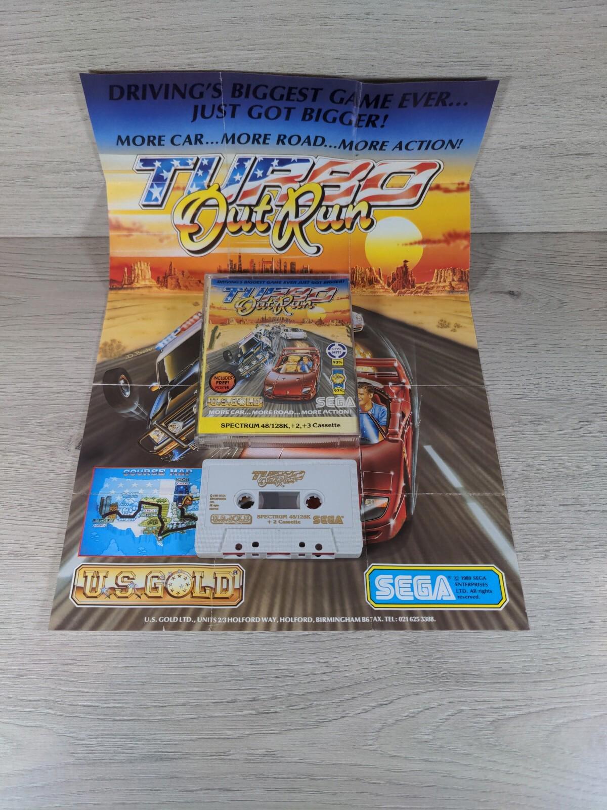Turbo Out Run ZX Spectrum 48K 128K Game Cassette US Gold Tested & Working