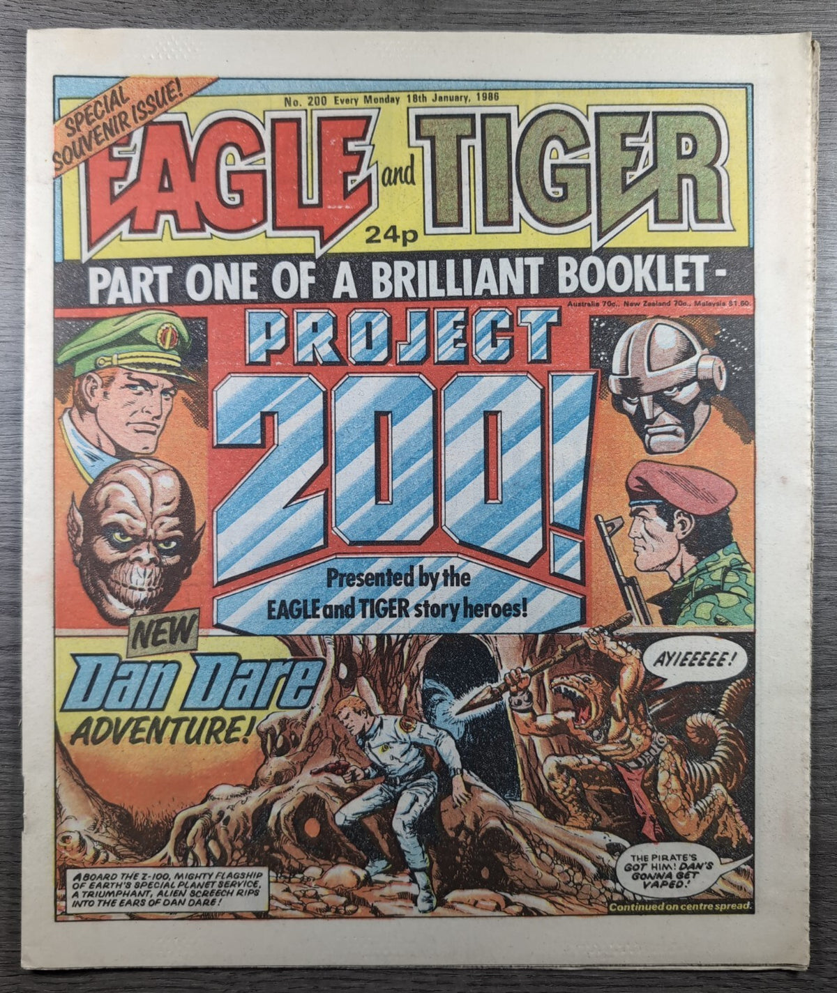 Eagle And Tiger Comic Issue No. 200 18th January 1986 Vintage Retro UK Comic