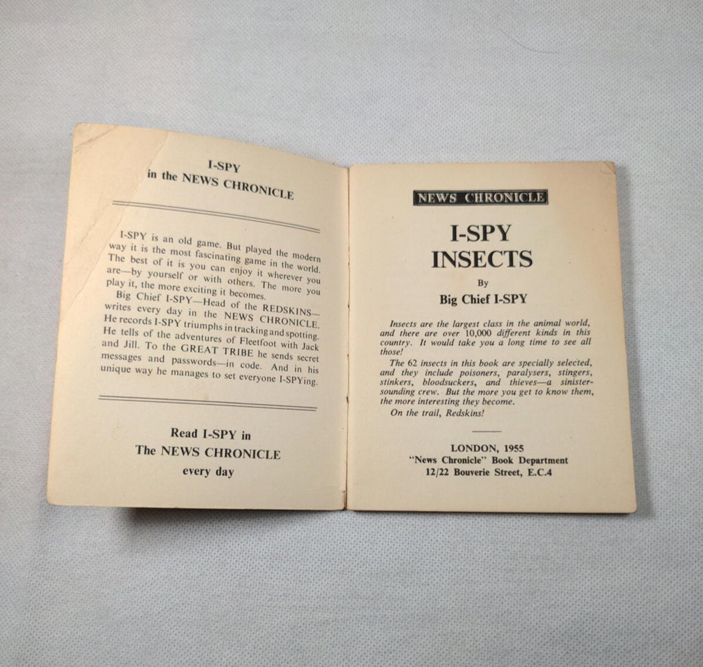Vintage I-Spy News Chronicle Book Issue Insects - Retrorama UK