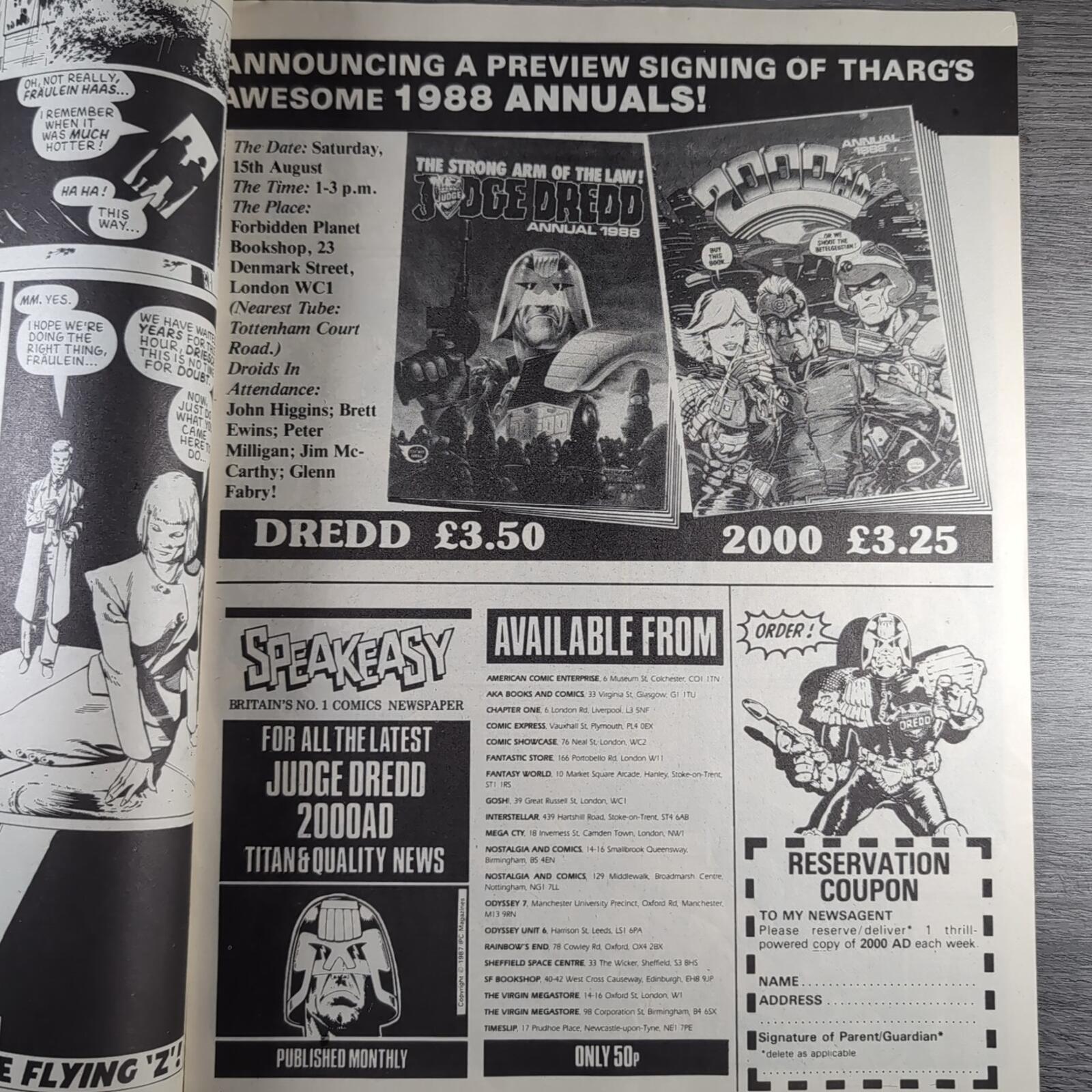 2000AD Prog No 535 Featuring Judge Dredd 15th August 1987 Vintage Comic
