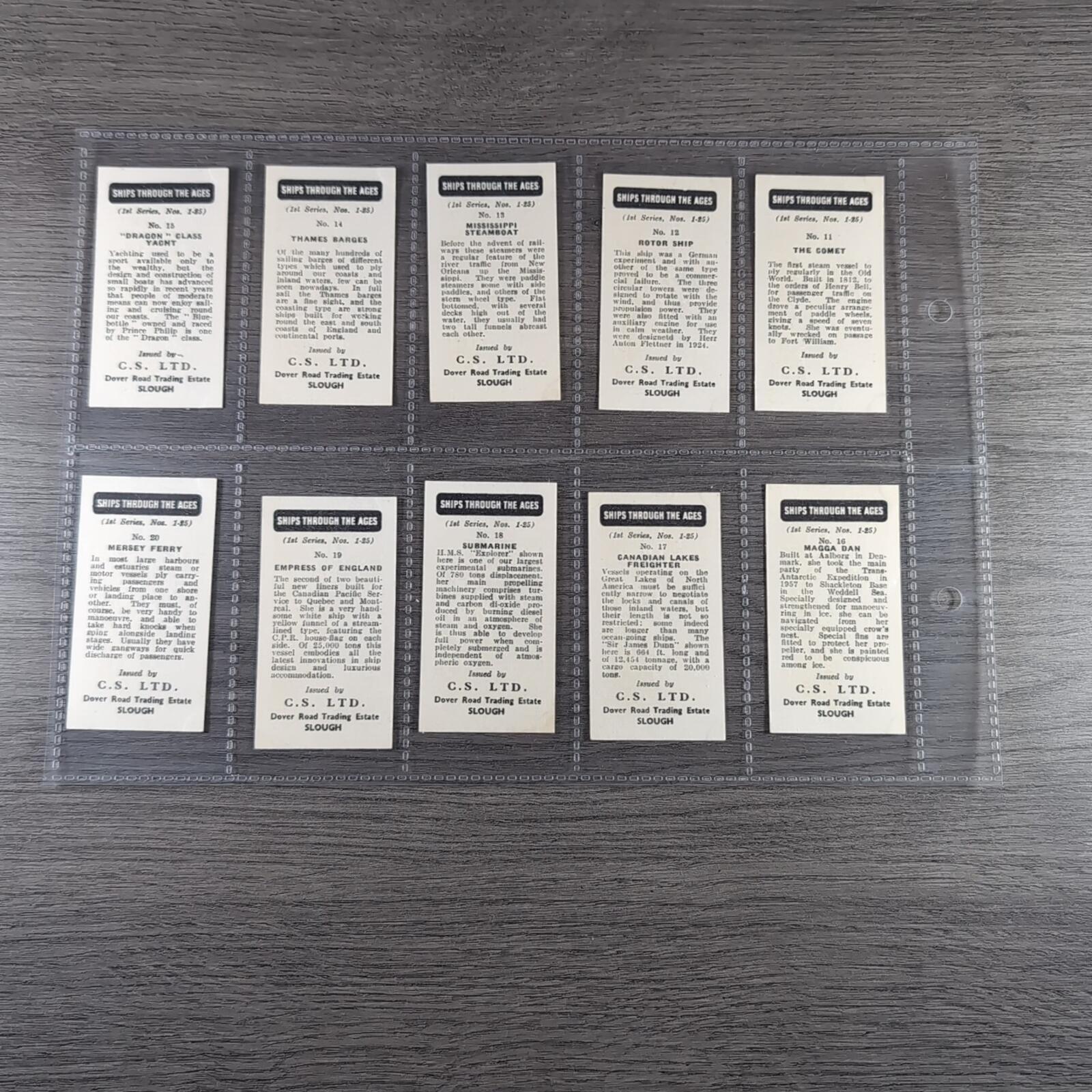 Ships Through the Ages 1963 C.S Ltd 2nd Series Complete Full Set of 50 Cards