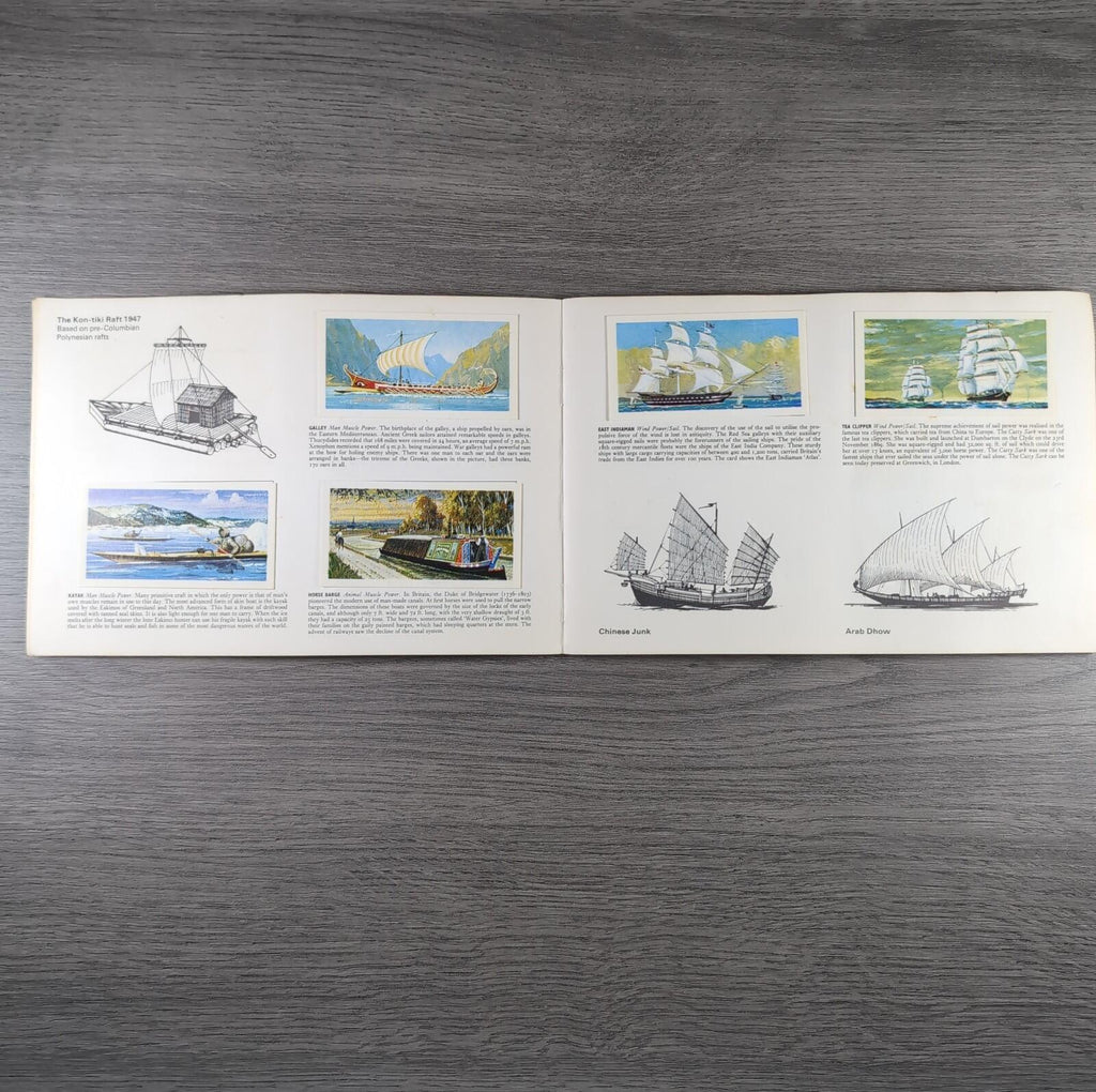 Brooke Bond Tea Picture Cards Album Transport Through The Ages Complete Set