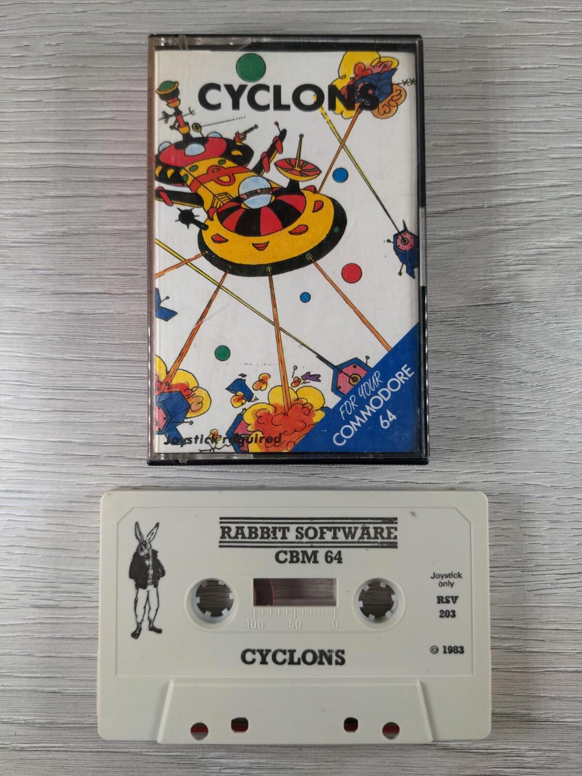 Cyclons Commodore 64 C64 Video Game Cassette Tested & Working
