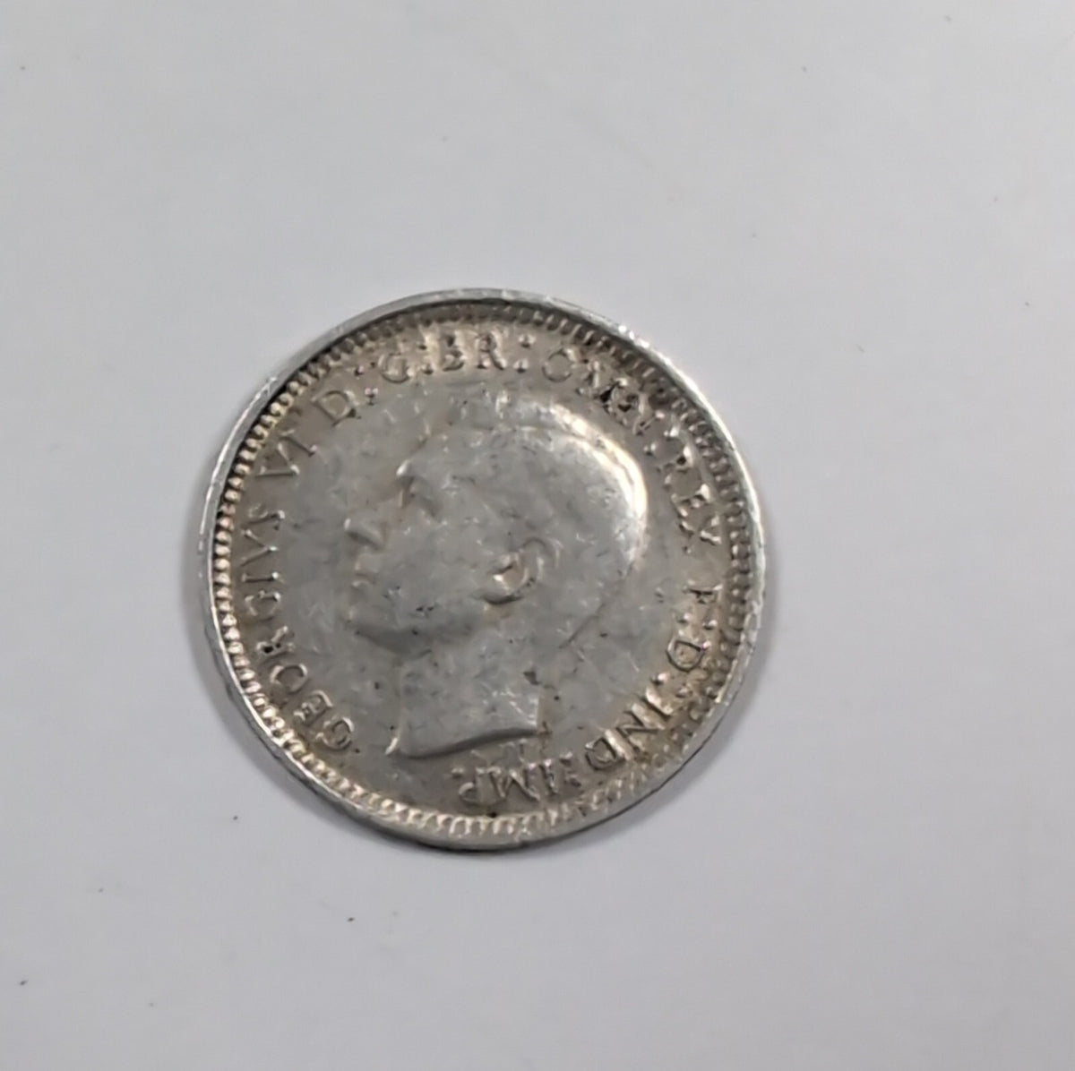 1944 George VI Sterling Silver 3D Threepence Coin Australia Vintage Coin