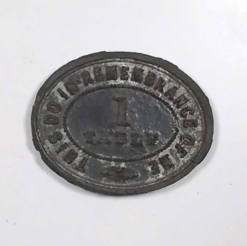 Kinnettles Parish Church 1 Table Token Year 1864 Victorian Era