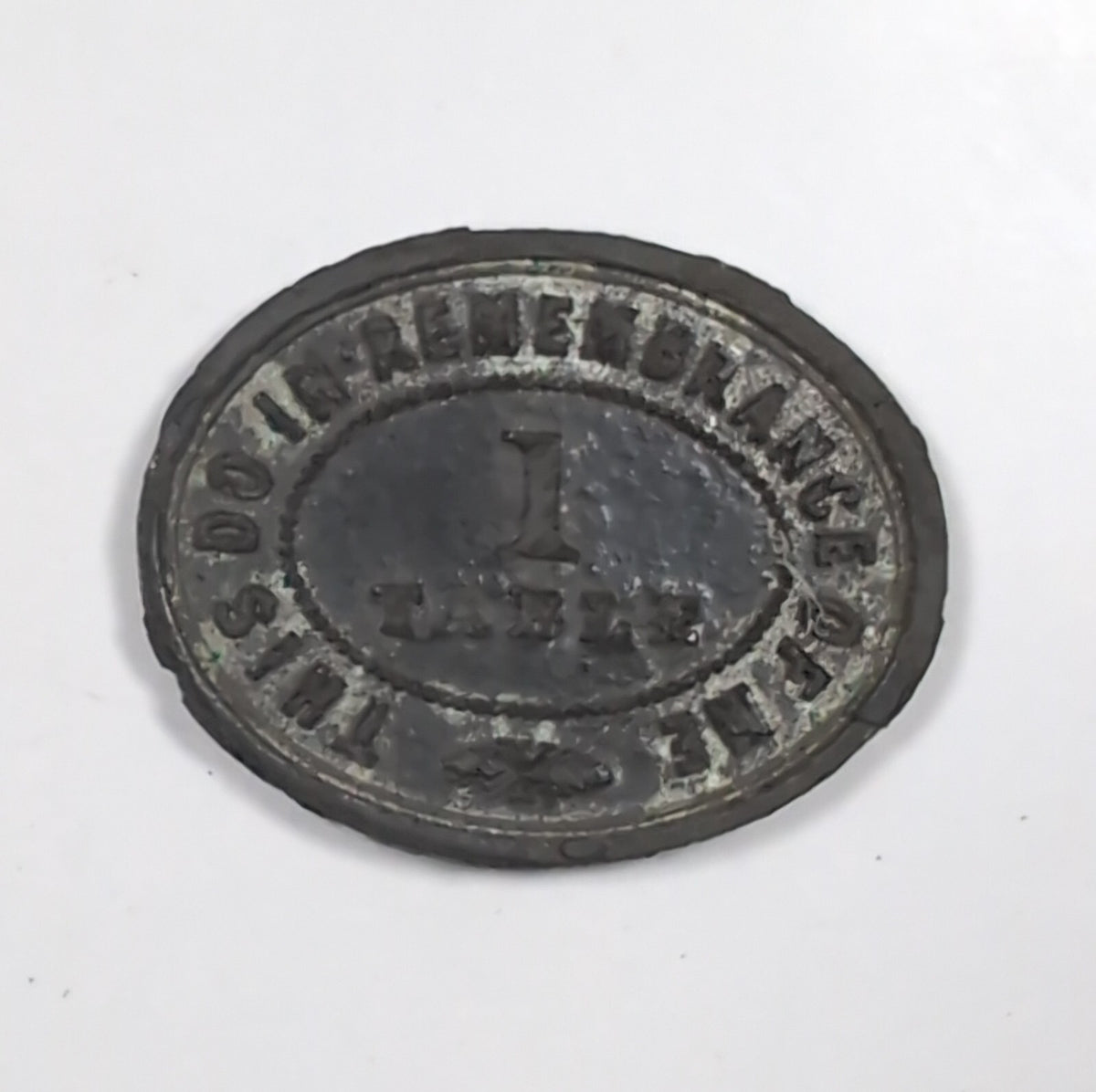 Kinnettles Parish Church 1 Table Token Year 1864 Victorian Era