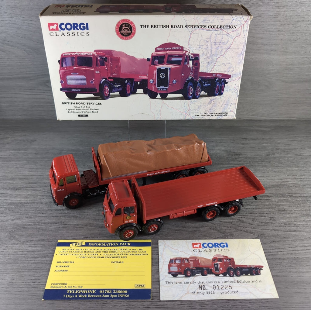 Corgi 31001 BRS Shap Fell Set Leyland Articulated Flatbed Atkinson 8 Wheel Rigid