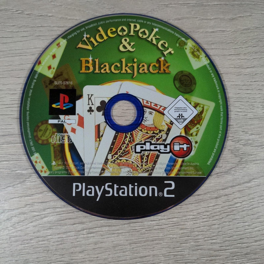 Video Poker & Blackjack Playstation 2 PS2 Game + Manual Tested & Working