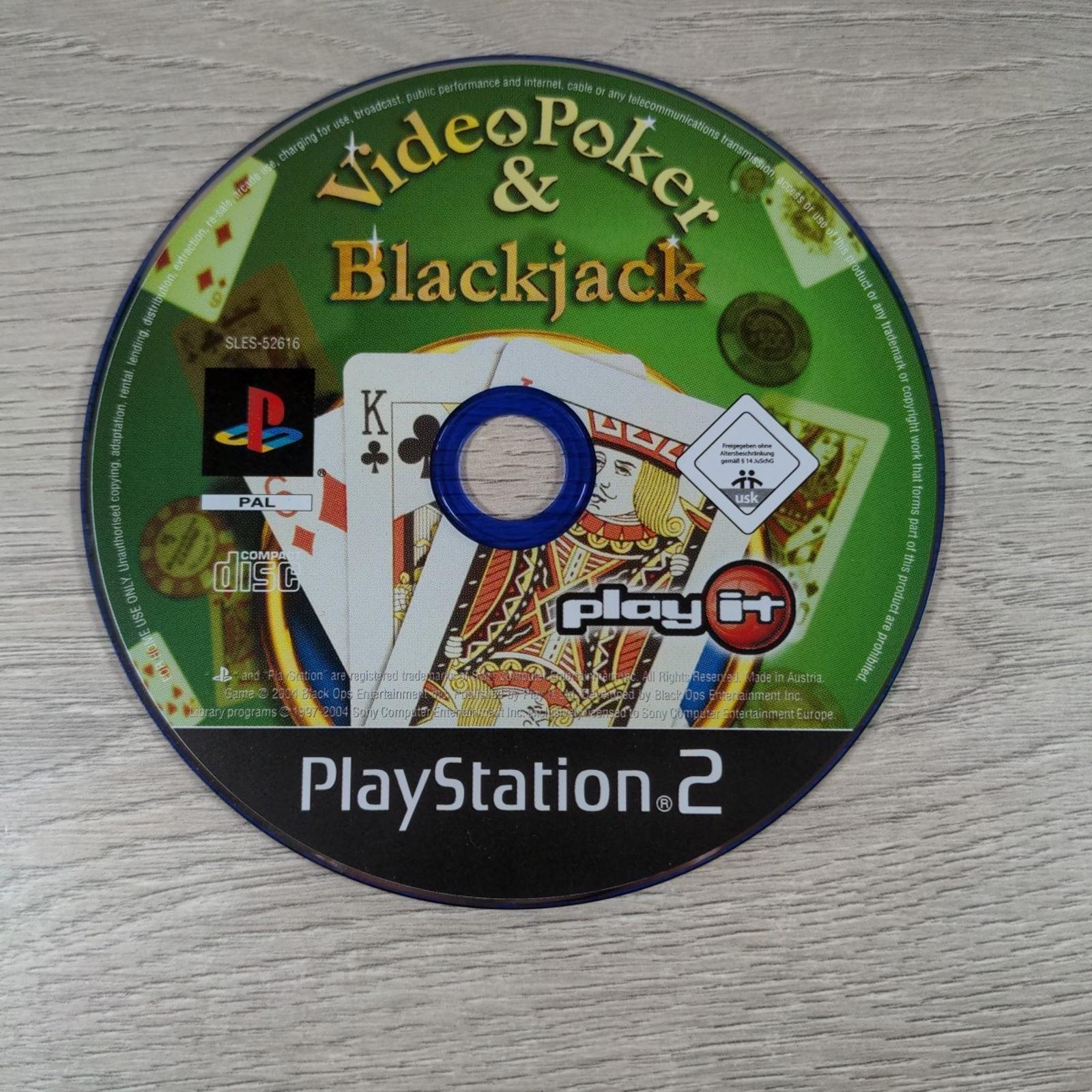 Video Poker & Blackjack Playstation 2 PS2 Game + Manual Tested & Working