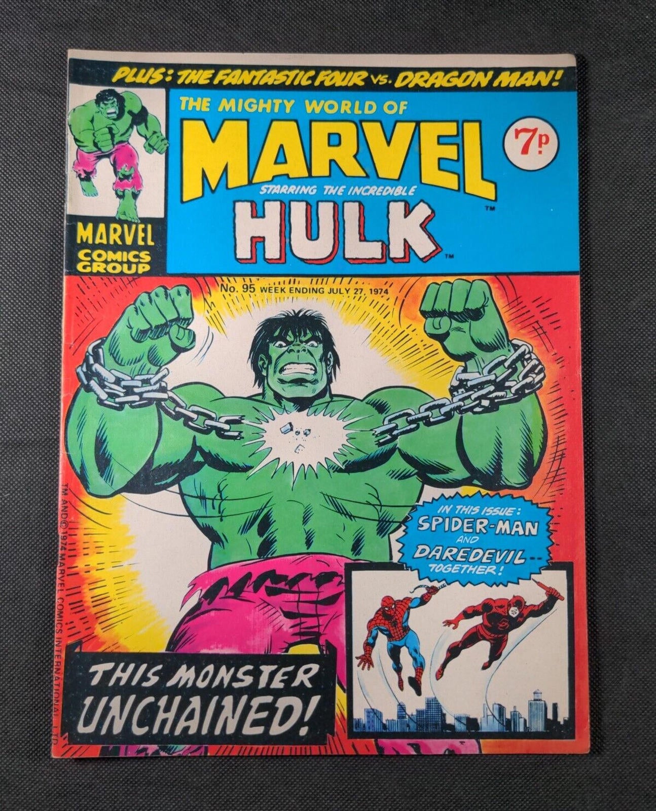 Mighty World of Marvel Issue No 95 July 1974 Vintage Marvel UK Comic