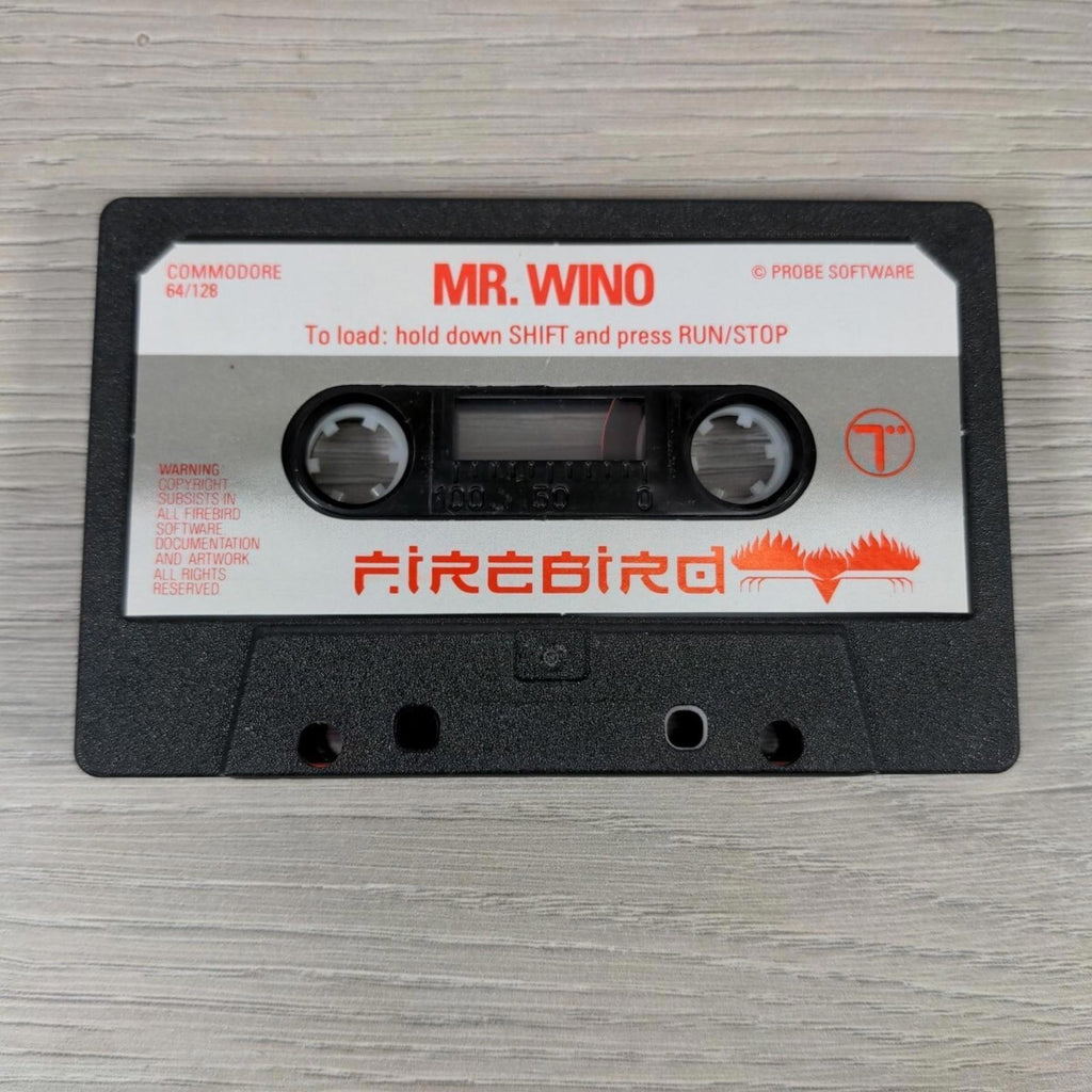 Mr Wino Commodore 64 C64 Video Game Cassette Silverbird Tested & Working
