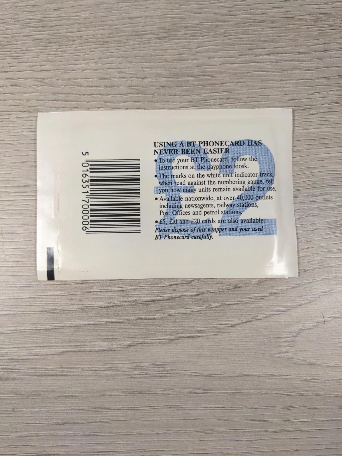 Phone Card England 1996 Jamie Redknapp £2 Vintage Phonecard Sealed & Unused