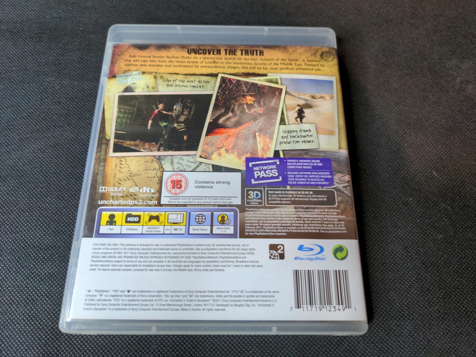 Uncharted 3 Drakes Deception PS3 Playstation 3 Game - Region 2 PAL Age 15+
