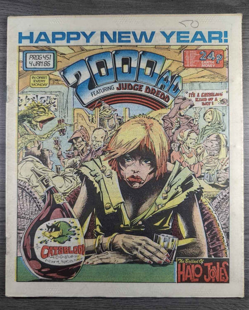 2000AD Prog 451 Featuring Judge Dread Comic 4th Jan 1986 Vintage Retro Comic